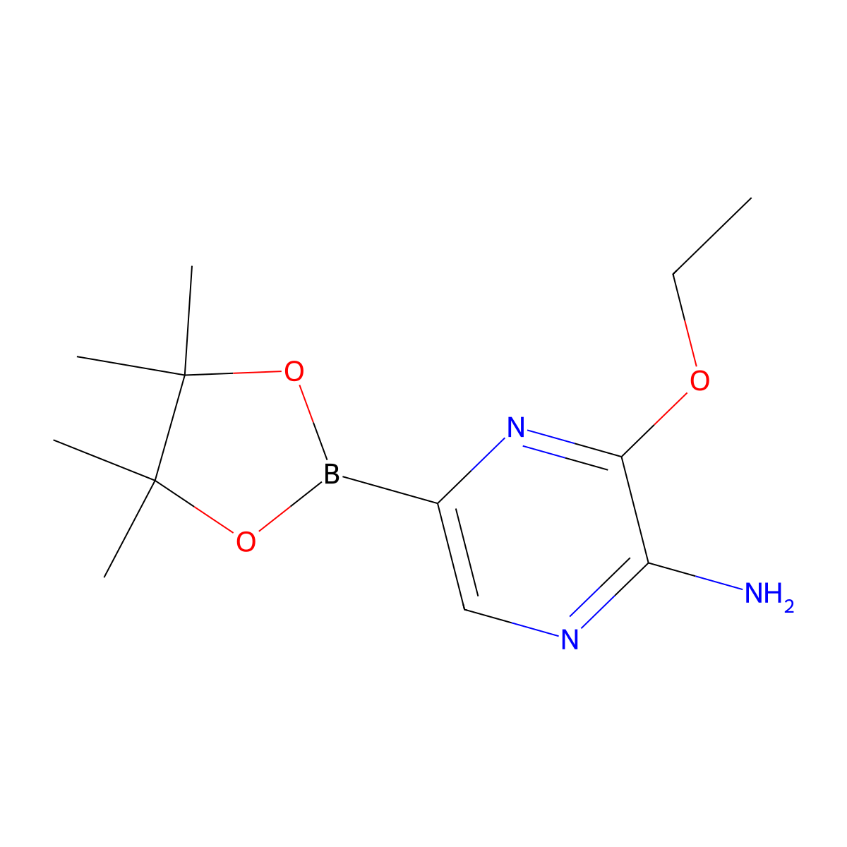 5-Amino-6-ethoxypyrazine-2-boronic acid pinacol ester molecular structure, CAS 1309978-31-1