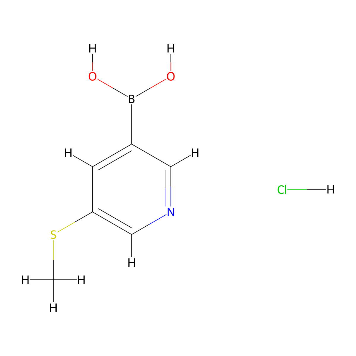 5-(Methylthio)pyridine-3-boronic acid hydrochloride molecular structure, CAS 1309978-60-6