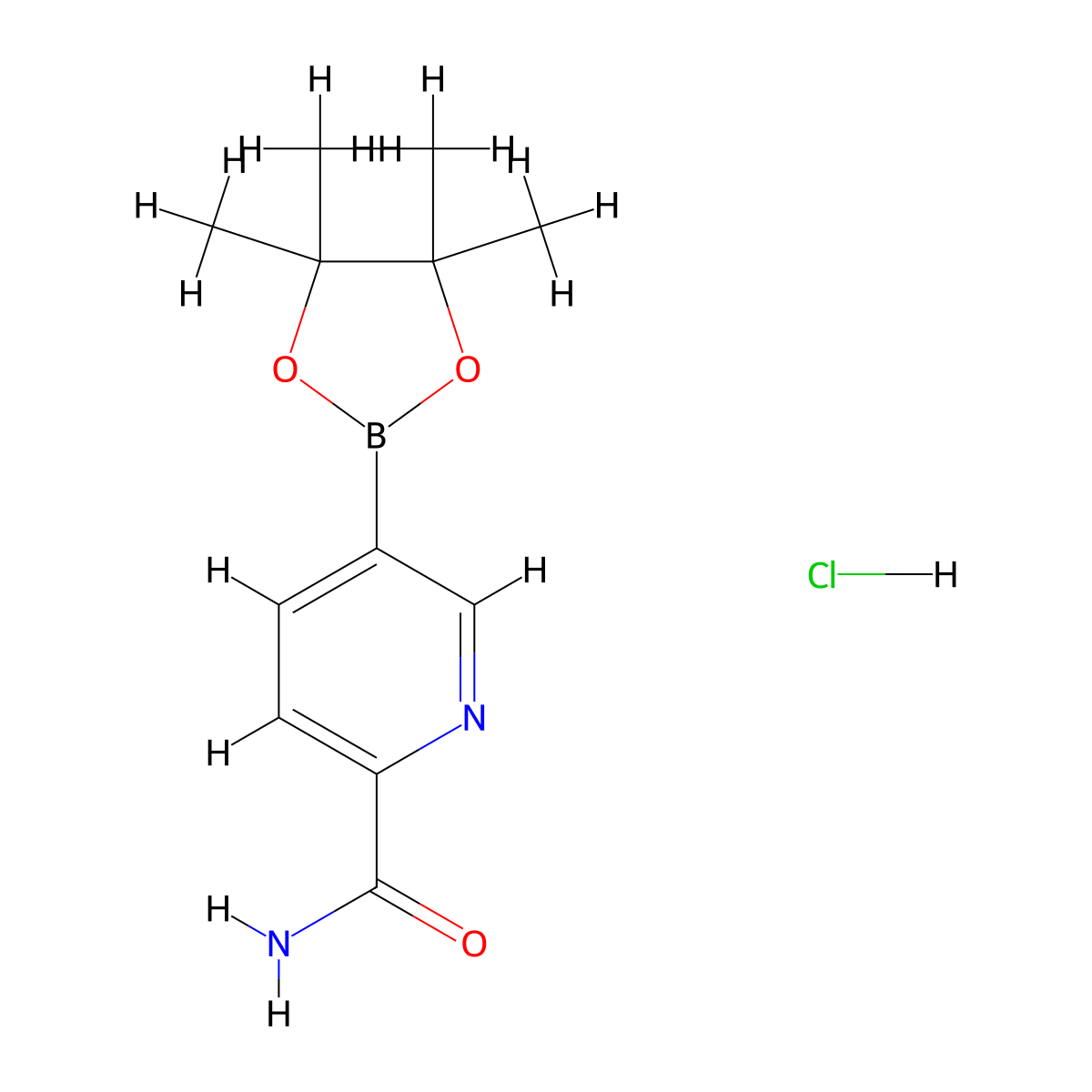 6-Carbamoylpyridine-3-boronic acid pinacol ester-HCl molecular structure, CAS 1309978-87-7