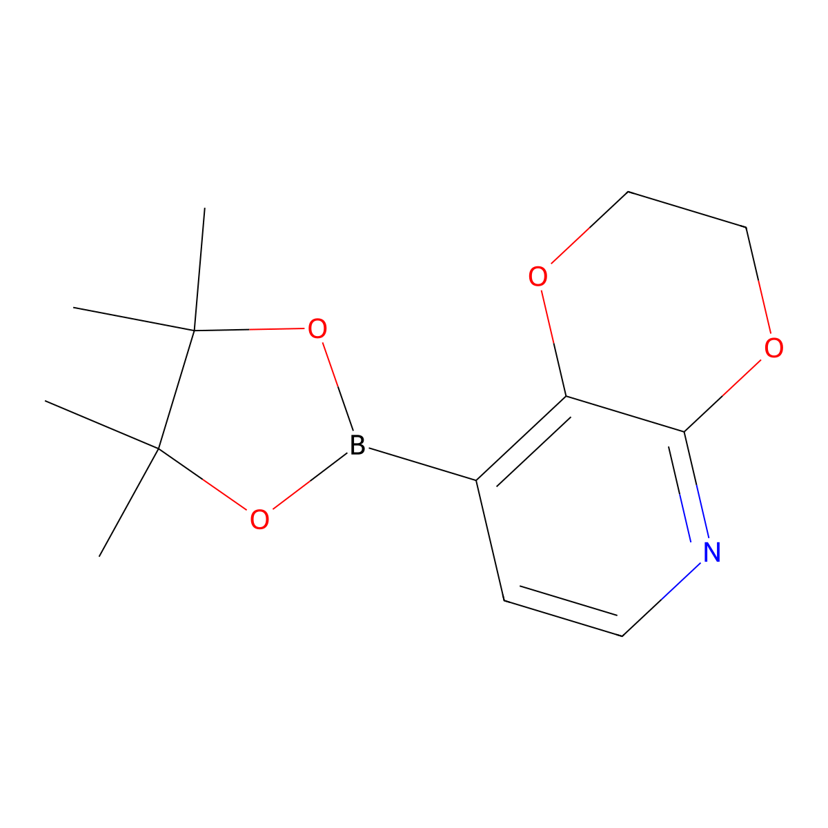 8-(4,4,5,5-Tetramethyl-1,3,2-dioxaborolan-2-yl)-2,3-dihydro-[1,4]dioxino[2,3-b]pyridine molecular structure, CAS 1309980-14-0