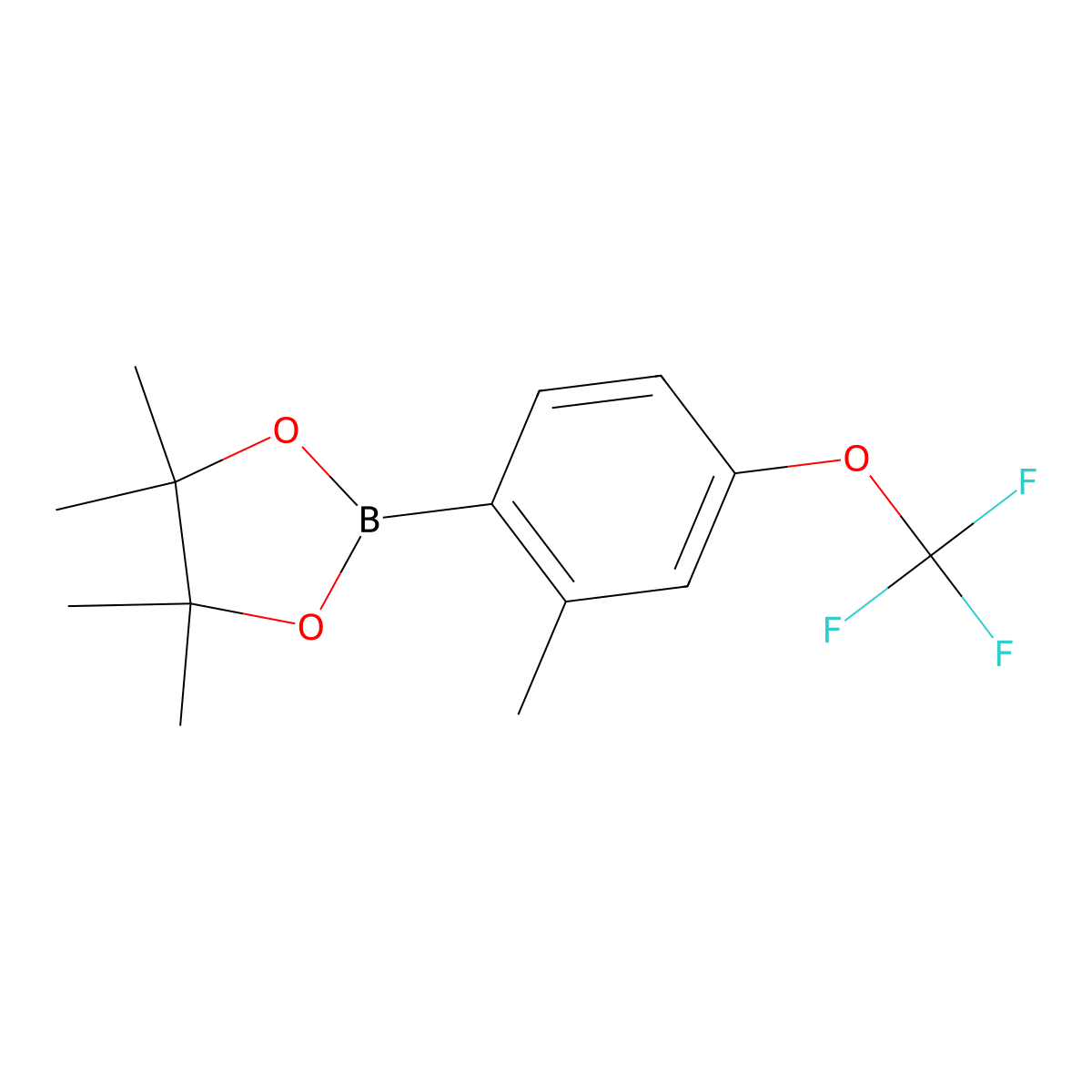 4,4,5,5-Tetramethyl-2-[2-methyl-4-(trifluoromethoxy)phenyl]-1,3,2-dioxaborolane molecular structure, CAS 1309980-29-7