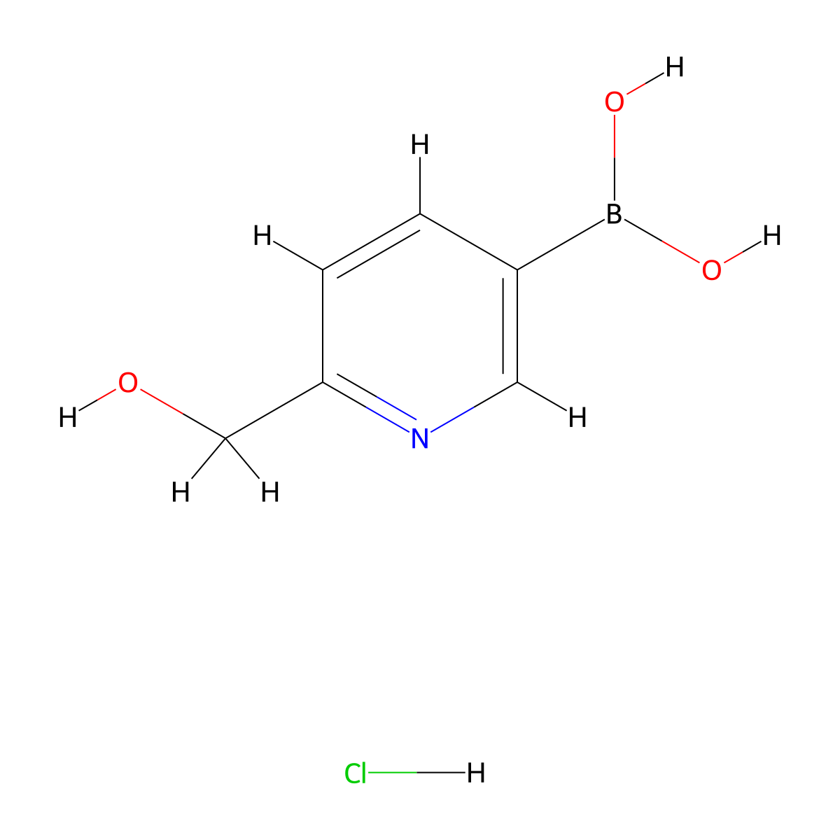 6-(Hydroxymethyl)pyridine-3-boronic acid hydrochloride molecular structure, CAS 1309980-30-0
