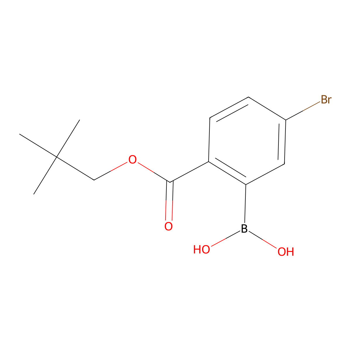 5-Bromo-2-(neopentyloxycarbonyl)phenylboronic acid molecular structure, CAS 1309980-79-7