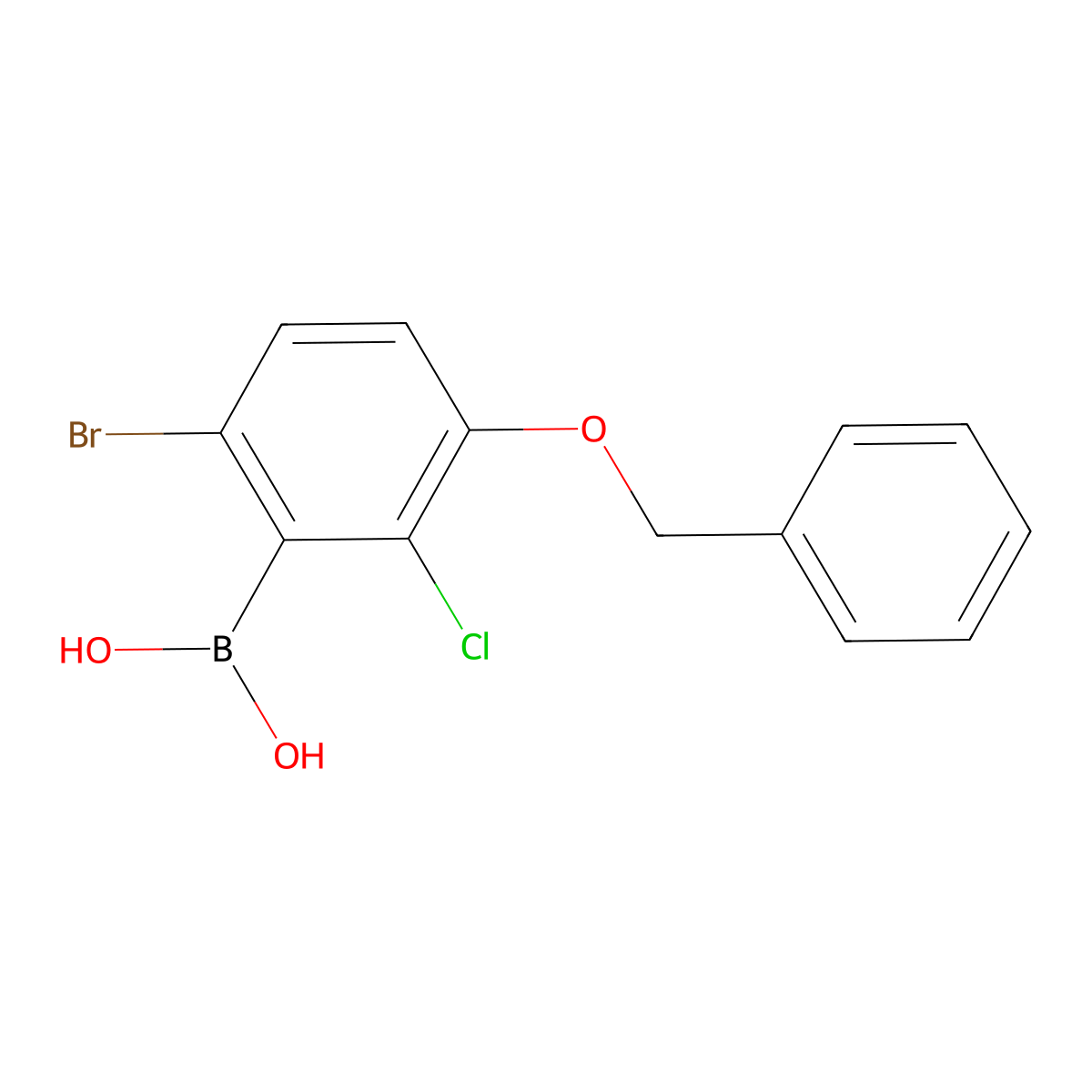 3-Benzyloxy-6-bromo-2-chlorophenylboronic acid molecular structure, CAS 1309980-90-2