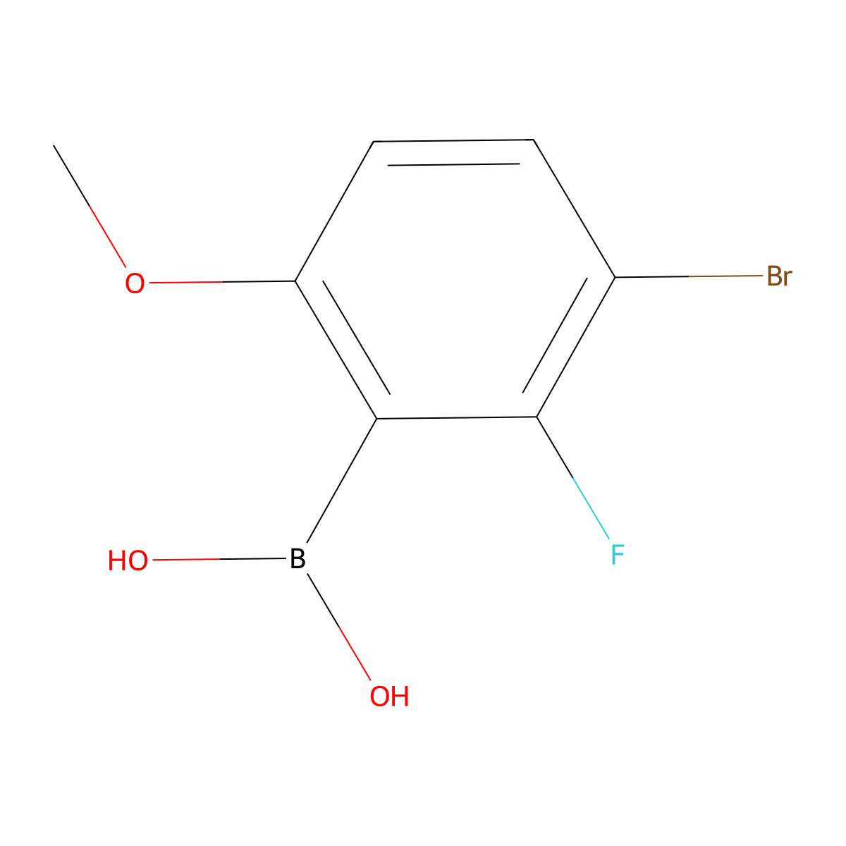 (3-Bromo-2-fluoro-6-methoxyphenyl)boronic acid molecular structure, CAS 1309980-91-3