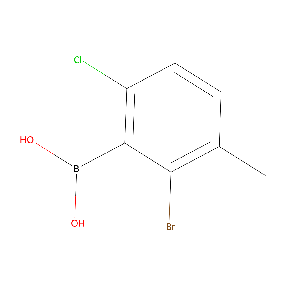 2-Bromo-6-chloro-3-methylphenylboronic acid molecular structure, CAS 1309980-97-9