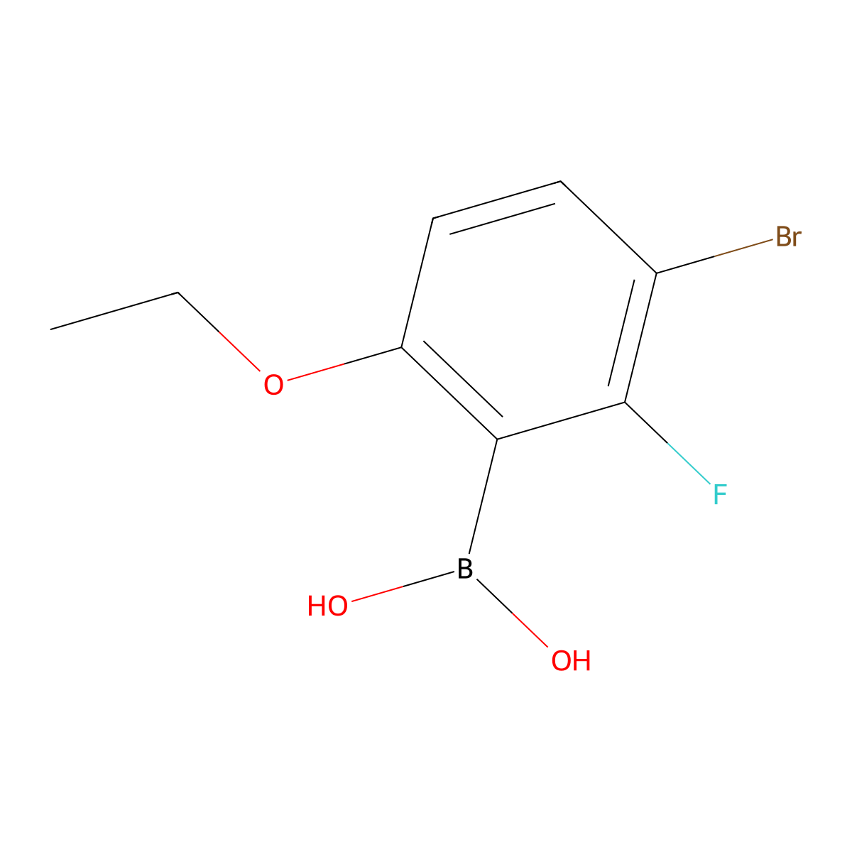 (3-Bromo-6-ethoxy-2-fluorophenyl)boronic acid molecular structure, CAS 1309980-98-0