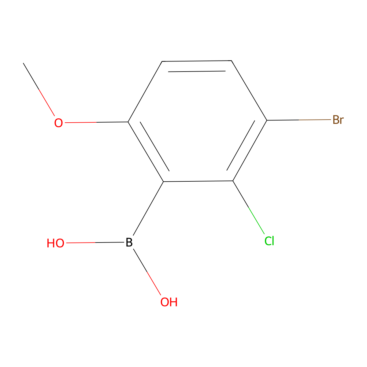 (3-Bromo-2-chloro-6-methoxyphenyl)boronic acid molecular structure, CAS 1309981-00-7