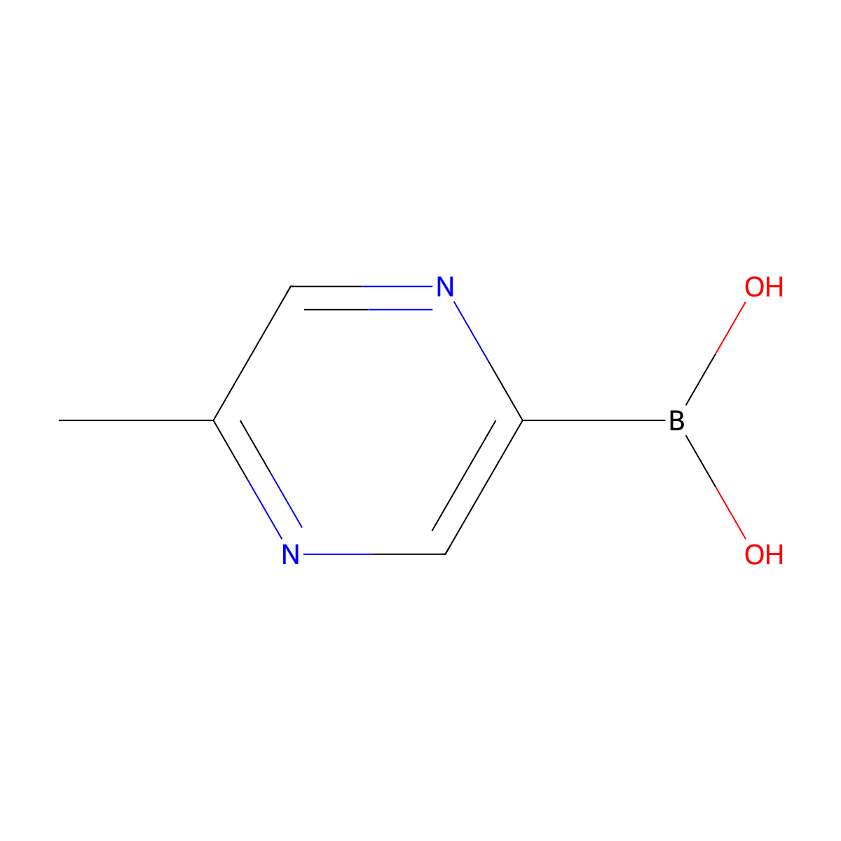 (5-Methylpyrazin-2-YL)boronic acid molecular structure, CAS 1309981-12-1