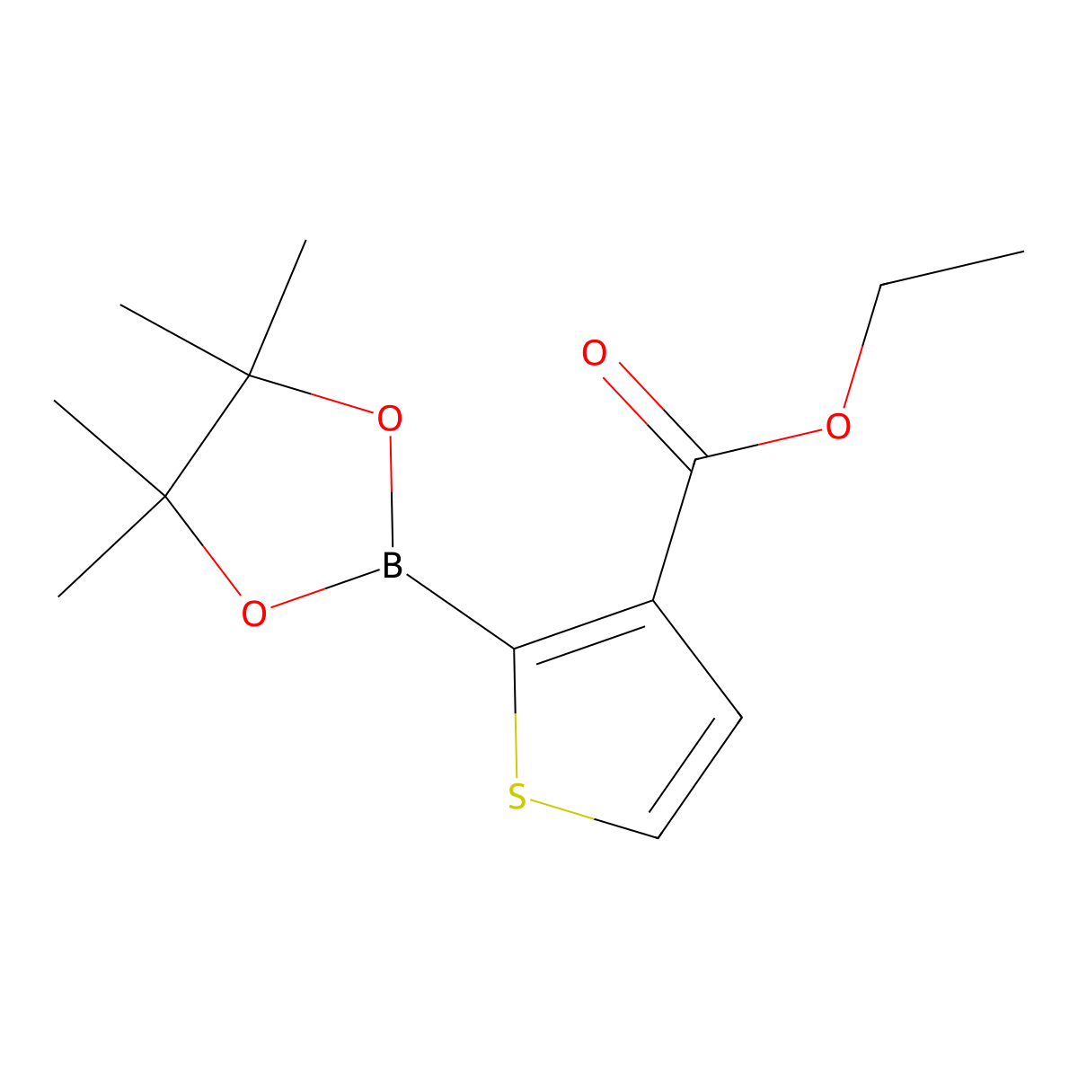 3-(Ethoxycarbonyl)thiophene-2-boronic acid pinacol ester molecular structure, CAS 1309981-21-2