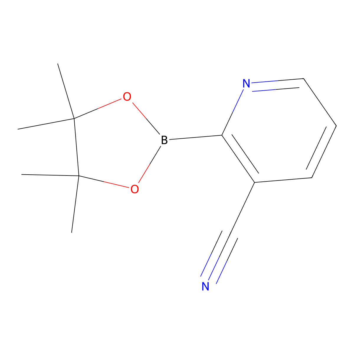 2-(4,4,5,5-Tetramethyl-1,3,2-dioxaborolan-2-yl)nicotinonitrile molecular structure, CAS 1309981-31-4