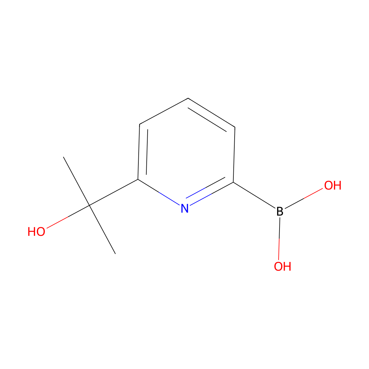 (6-(2-Hydroxypropan-2-yl)pyridin-2-yl)boronic acid molecular structure, CAS 1309981-32-5