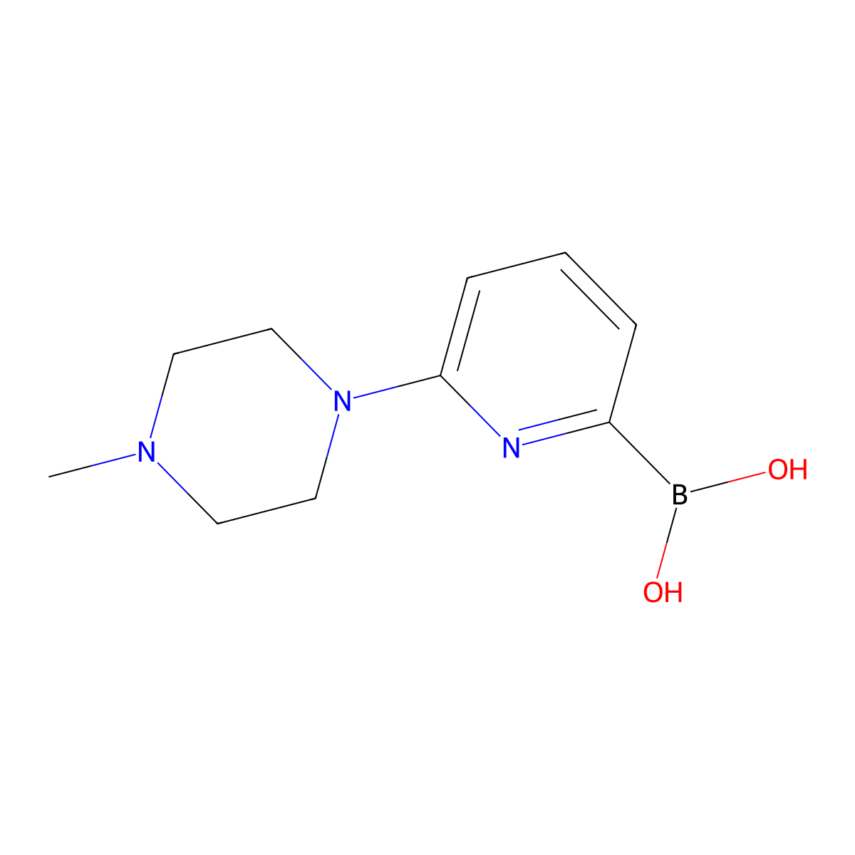 (6-(4-Methylpiperazin-1-yl)pyridin-2-yl)boronic acid molecular structure, CAS 1309981-34-7