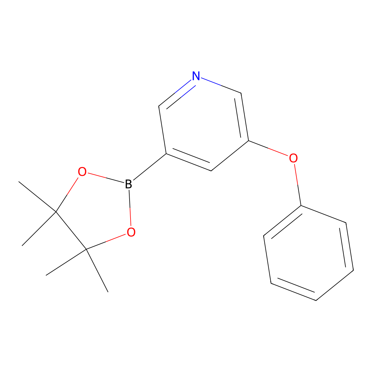 3-Phenoxy-5-(4,4,5,5-tetramethyl-1,3,2-dioxaborolan-2-yl)pyridine molecular structure, CAS 1309981-45-0