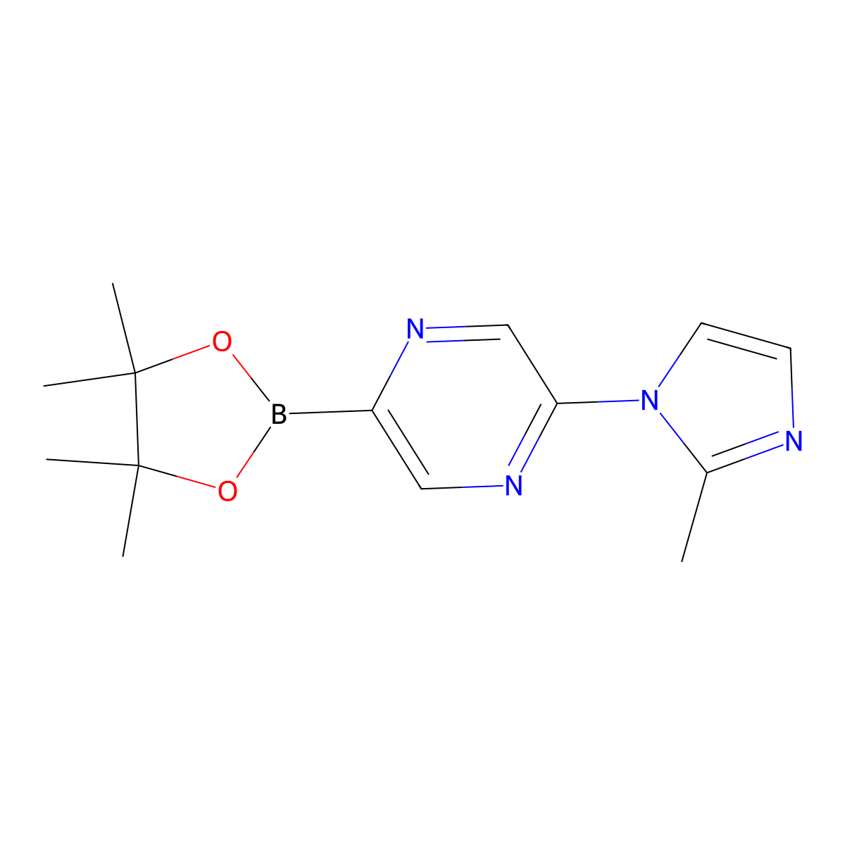 5-(2-Methylimidazol-1-yl)pyrazine-2-boronic acid pinacol ester molecular structure, CAS 1309981-47-2