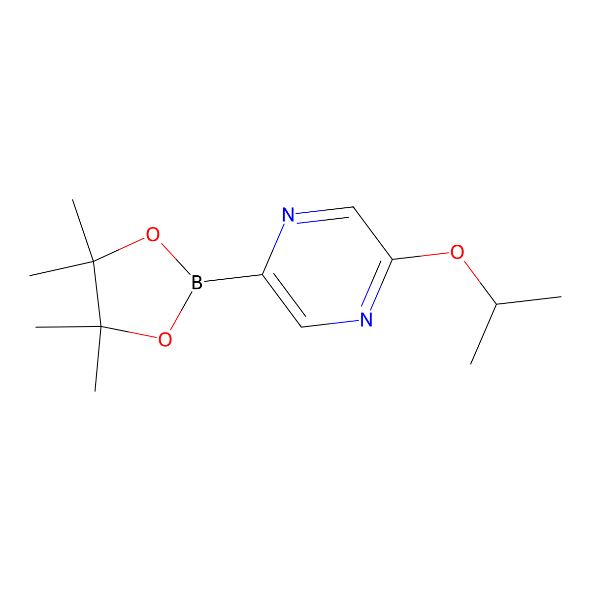 2-Isopropoxy-5-(4,4,5,5-tetramethyl-1,3,2-dioxaborolan-2-YL)pyrazine molecular structure, CAS 1309981-65-4