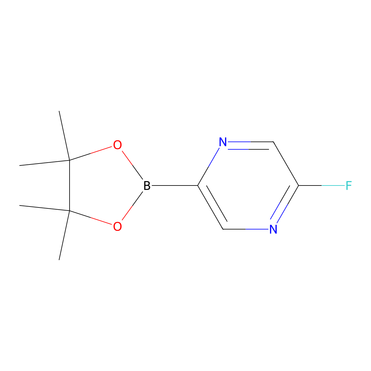 2-Fluoro-5-(4,4,5,5-tetramethyl-1,3,2-dioxaborolan-2-YL)pyrazine molecular structure, CAS 1309981-66-5