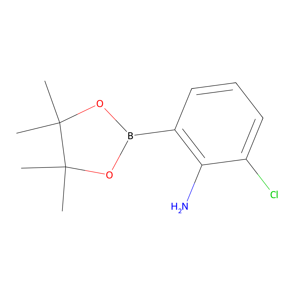 2-Chloro-6-(4,4,5,5-tetramethyl-1,3,2-dioxaborolan-2-yl)aniline molecular structure, CAS 1309982-17-9