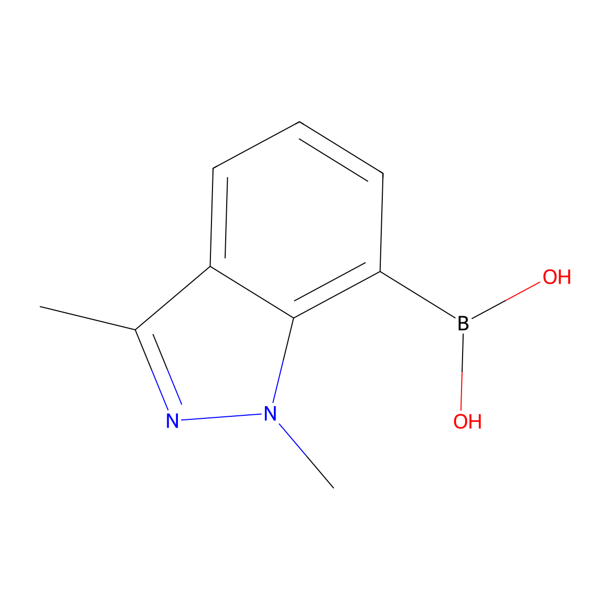1,3-Dimethyl-1H-indazole-7-boronic acid molecular structure, CAS 1309982-19-1