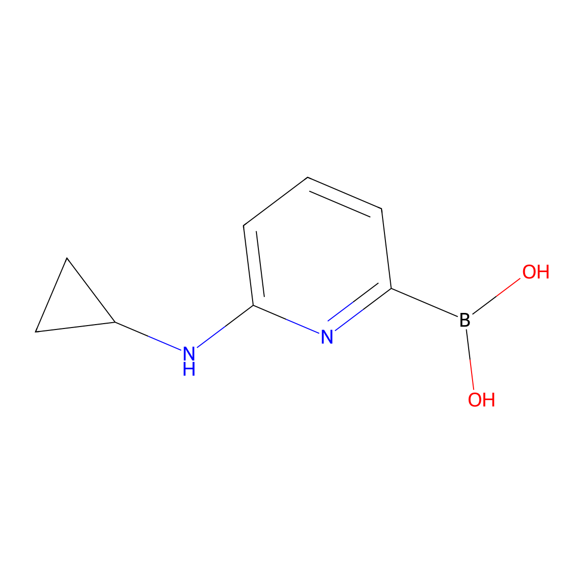 (6-(Cyclopropylamino)pyridin-2-yl)boronic acid molecular structure, CAS 1309982-29-3