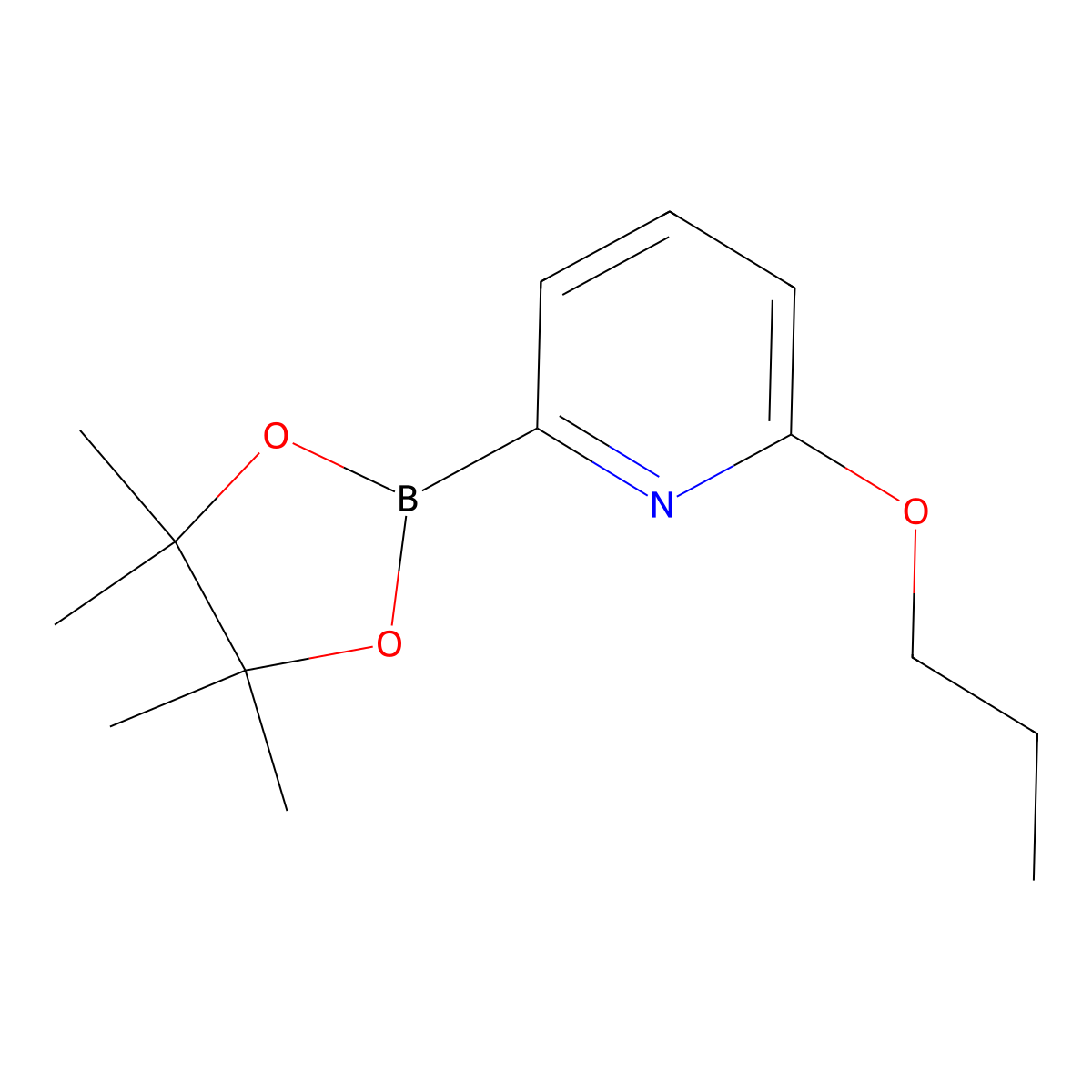 2-Propoxy-6-(4,4,5,5-tetramethyl-1,3,2-dioxaborolan-2-yl)pyridine molecular structure, CAS 1309982-31-7