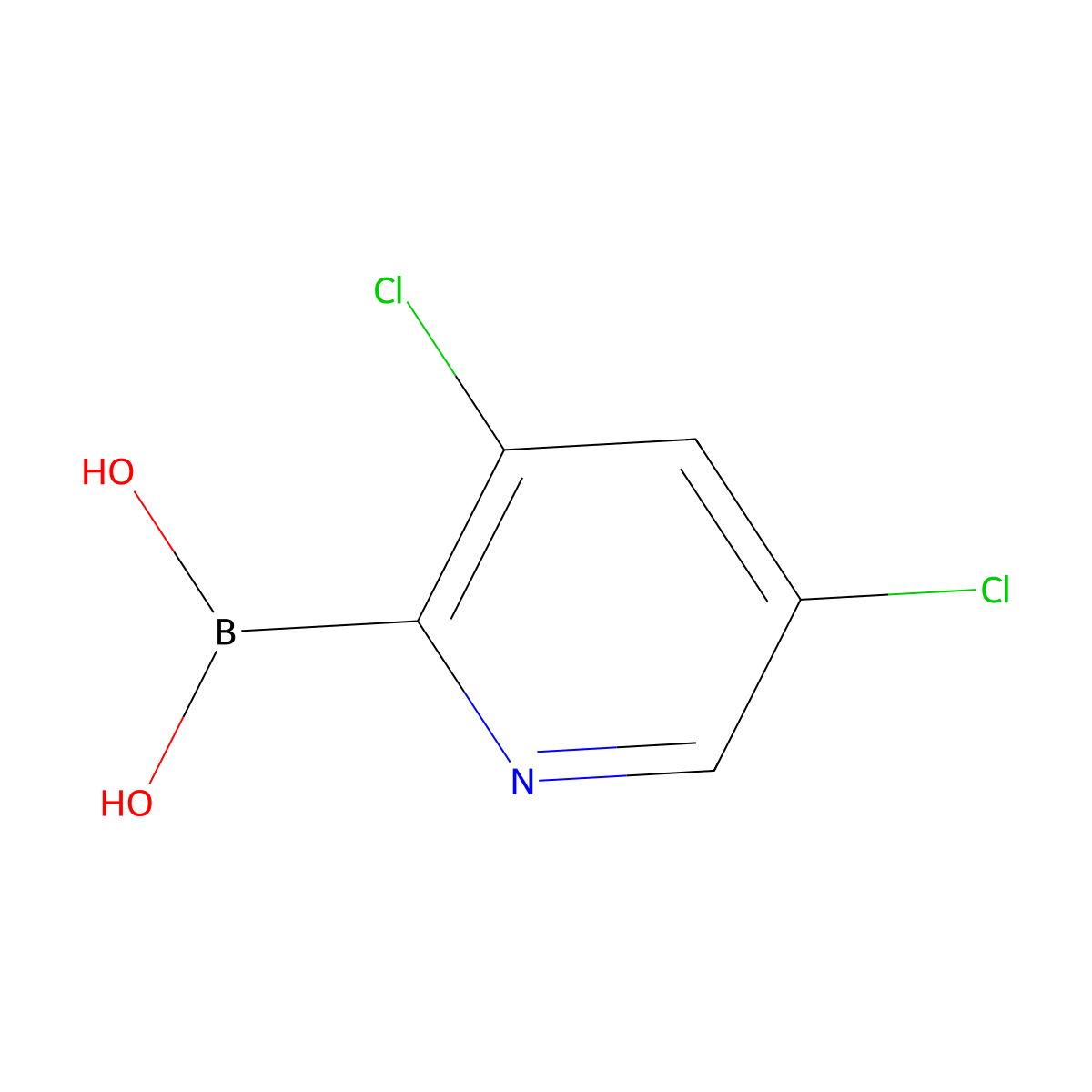 (3,5-Dichloropyridin-2-yl)boronic acid molecular structure, CAS 1309982-33-9