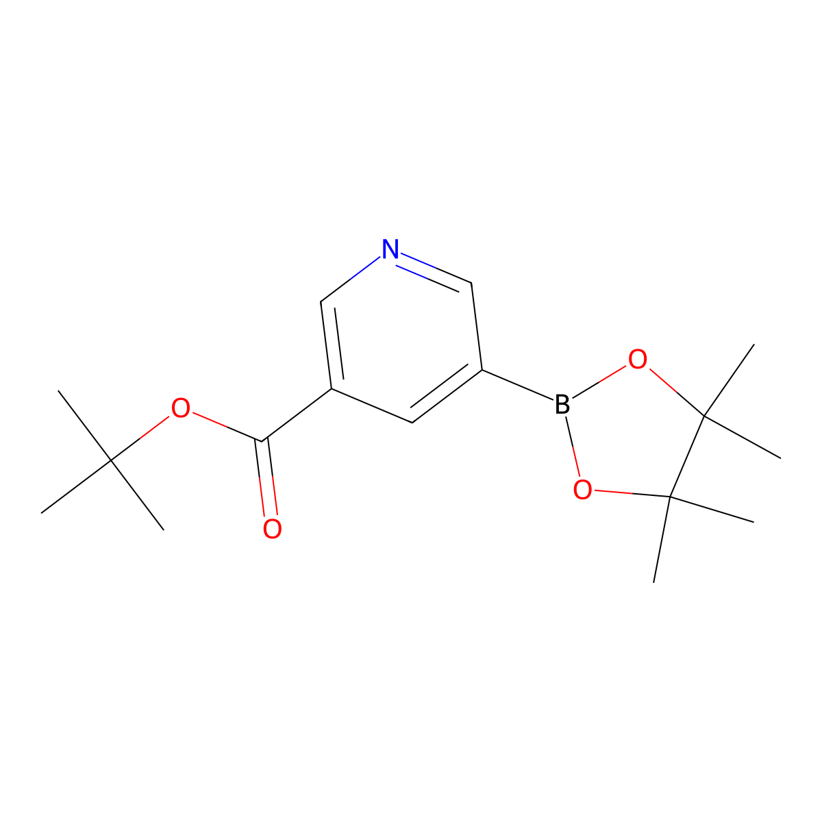 tert-Butyl 5-(4,4,5,5-tetramethyl-1,3,2-dioxaborolan-2-yl)nicotinate molecular structure, CAS 1309982-38-4