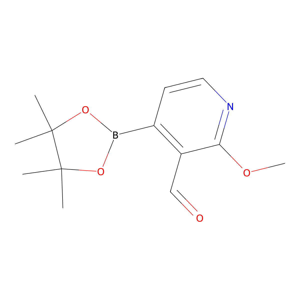 2-Methoxy-4-(4,4,5,5-tetramethyl-1,3,2-dioxaborolan-2-yl)nicotinaldehyde molecular structure, CAS 1309982-40-8
