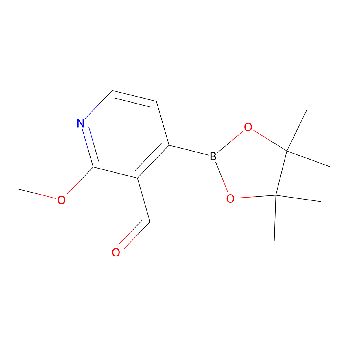 2-Methoxy-4-(4,4,5,5-tetramethyl-1,3,2-dioxaborolan-2-yl)nicotinaldehyde molecular structure, CAS 1309982-40-8