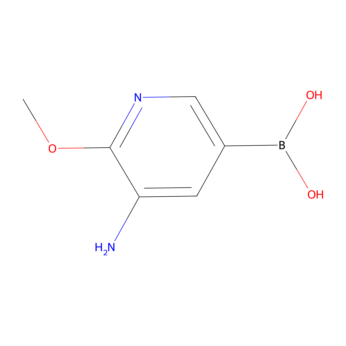 (5-Amino-6-methoxypyridin-3-yl)boronic acid molecular structure, CAS 1309982-56-6