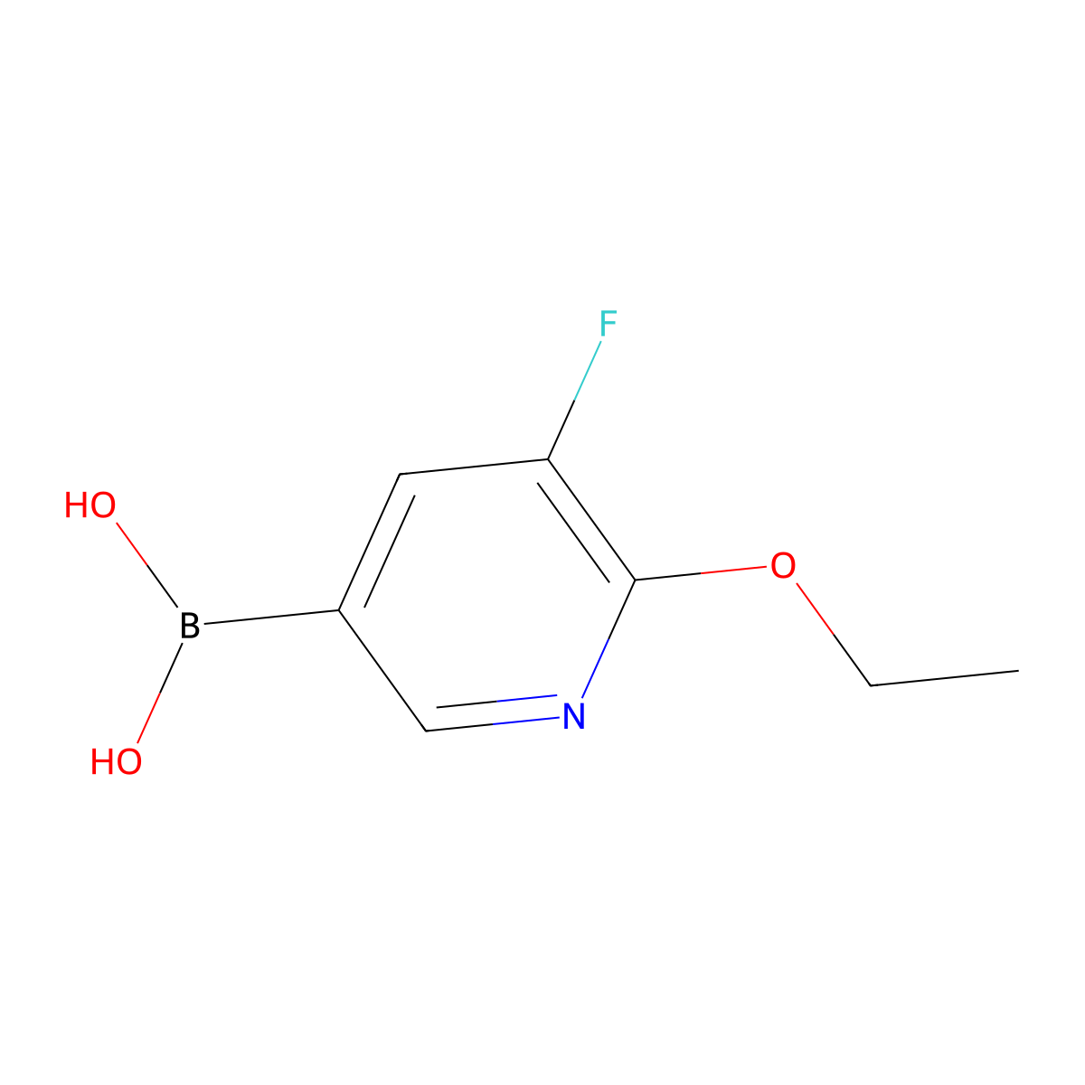 (6-Ethoxy-5-fluoropyridin-3-yl)boronic acid molecular structure, CAS 1309982-57-7
