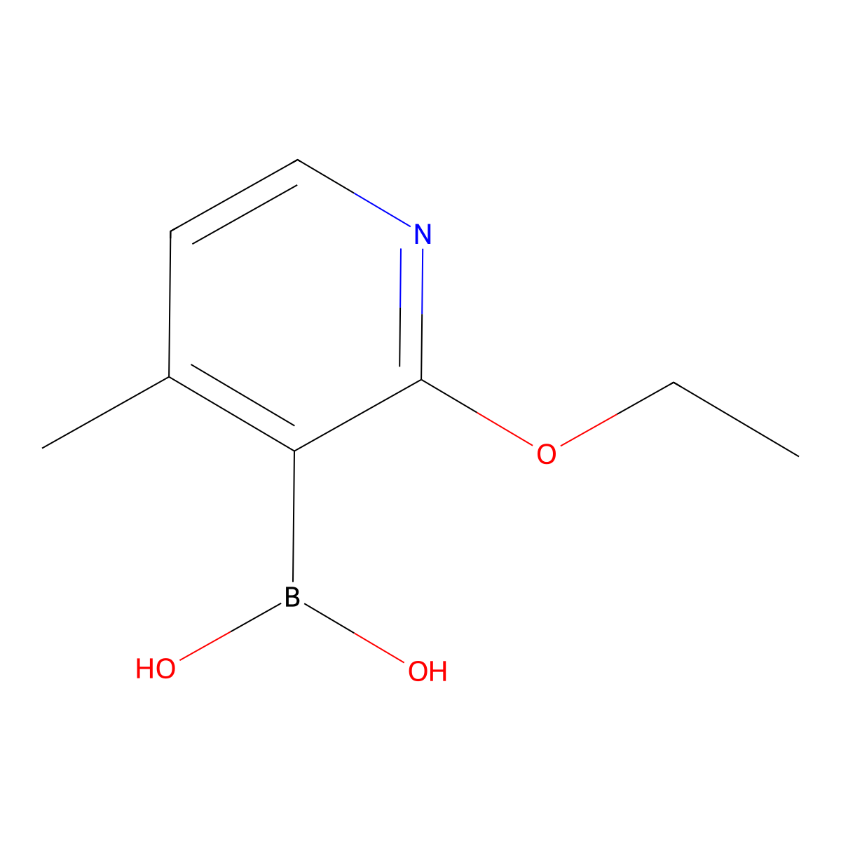 (2-Ethoxy-4-methylpyridin-3-yl)boronic acid molecular structure, CAS 1309982-61-3