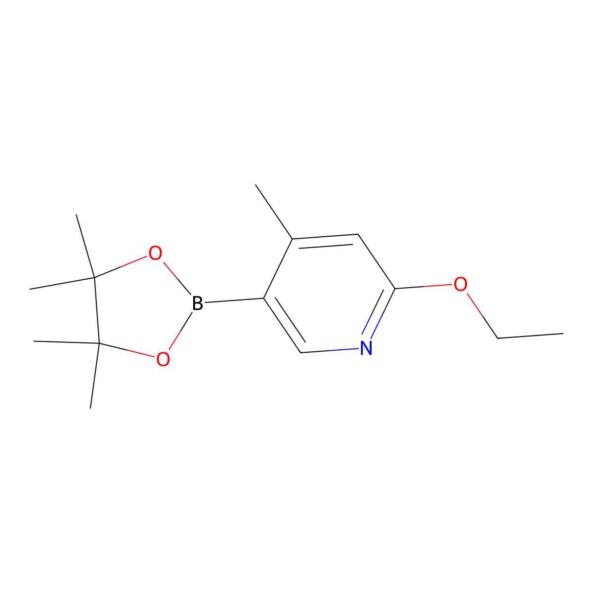 2-Ethoxy-4-methyl-5-(4,4,5,5-tetramethyl-1,3,2-dioxaborolan-2-yl)pyridine molecular structure, CAS 1309982-67-9
