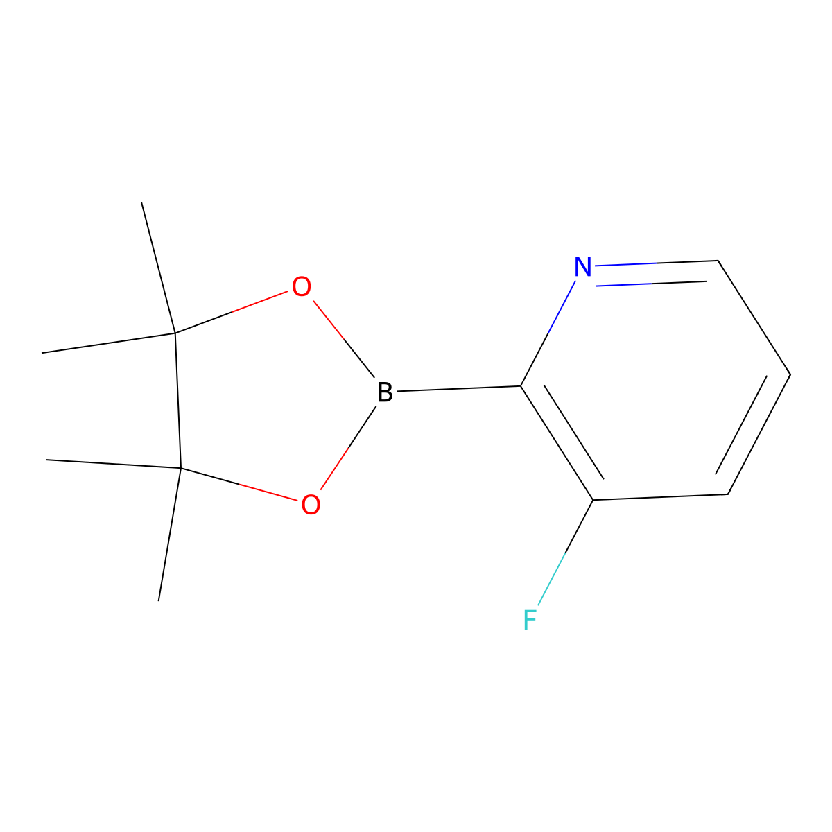 3-Fluoro-2-(4,4,5,5-tetramethyl-1,3,2-dioxaborolan-2-yl)pyridine molecular structure, CAS 1309982-68-0