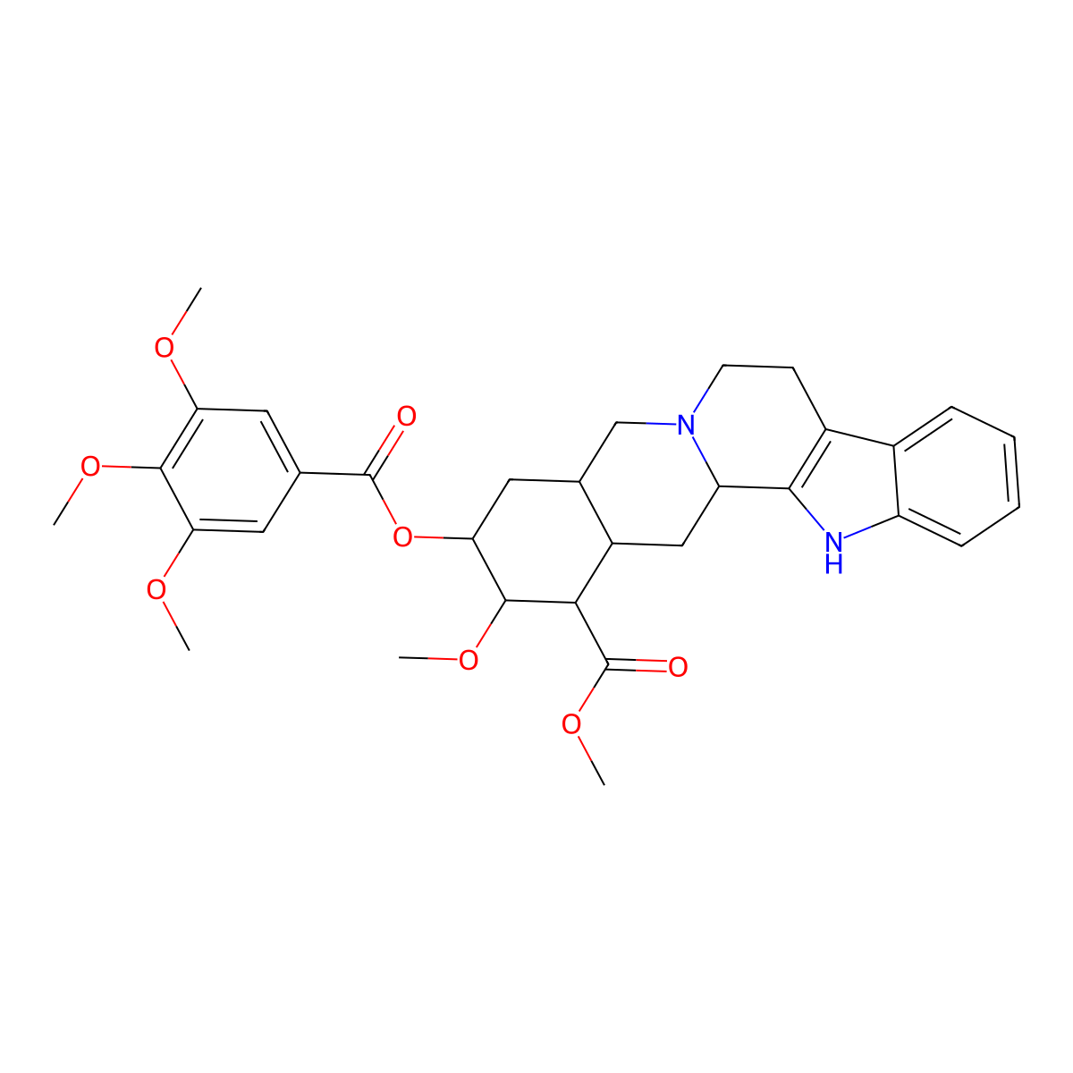 Deserpidine molecular structure, CAS 131-01-1