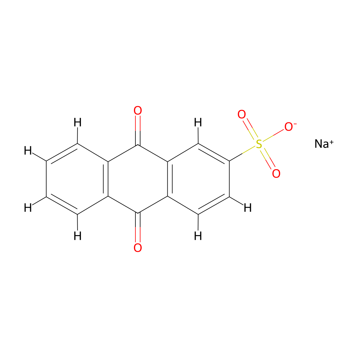 sodium 9,10-dioxoanthracene-2-sulfonate molecular structure, CAS 131-08-8