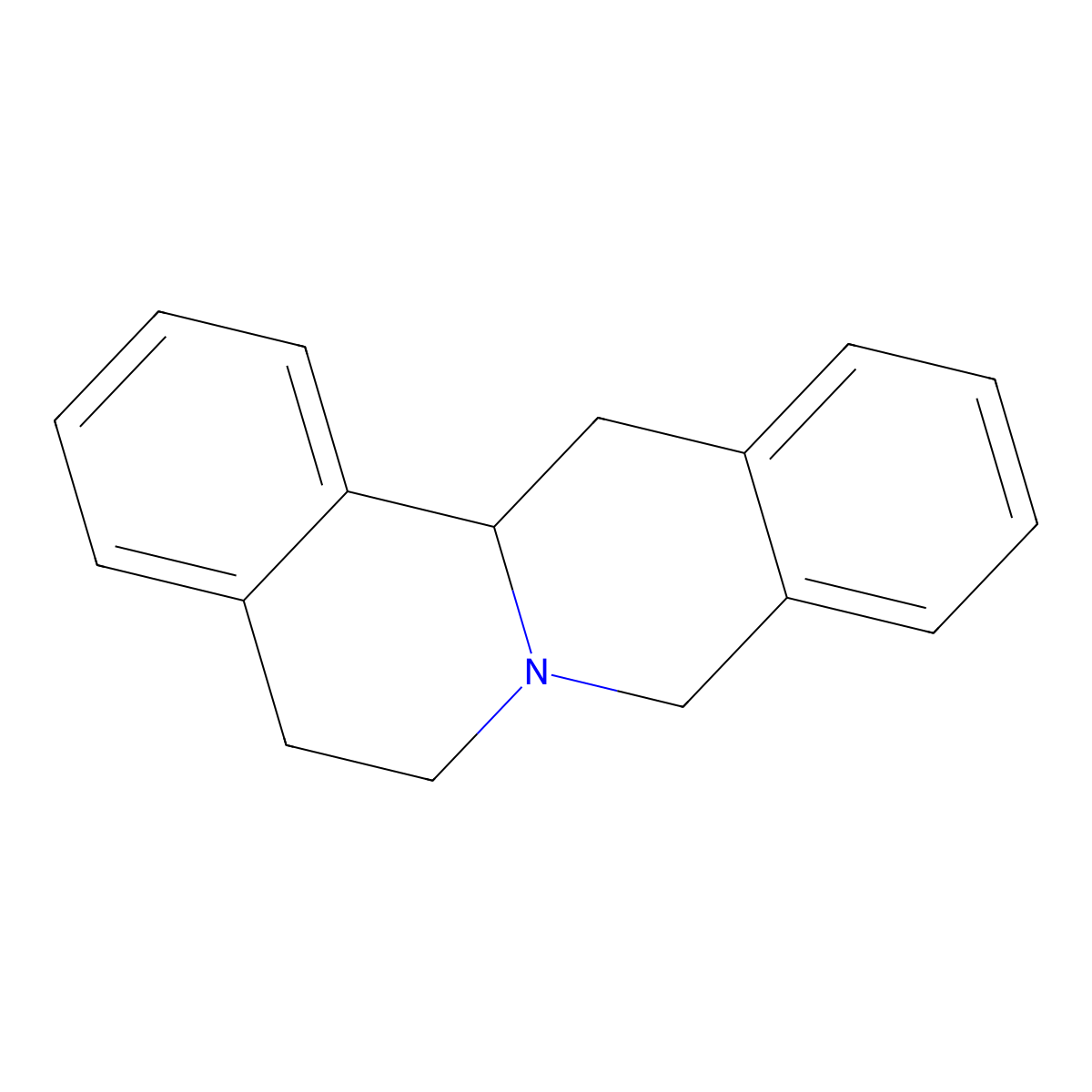 (13aS)-5,8,13,13a-Tetrahydro-6H-dibenzo(a,g)quinolizine molecular structure, CAS 131-10-2