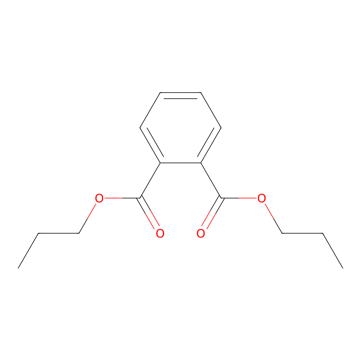 Dipropyl phthalate molecular structure, CAS 131-16-8