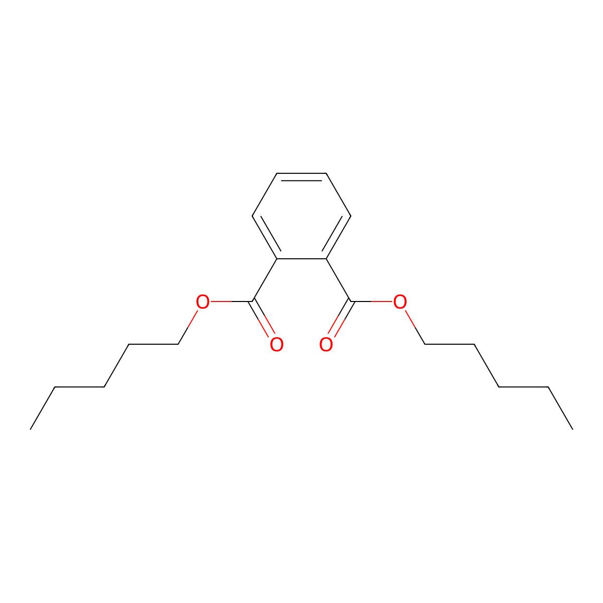 Dipentyl phthalate molecular structure, CAS 131-18-0