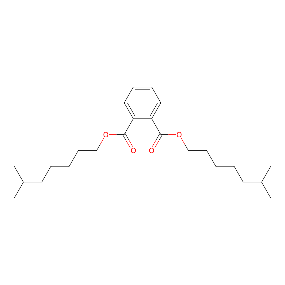 Diisooctyl phthalate molecular structure, CAS 131-20-4