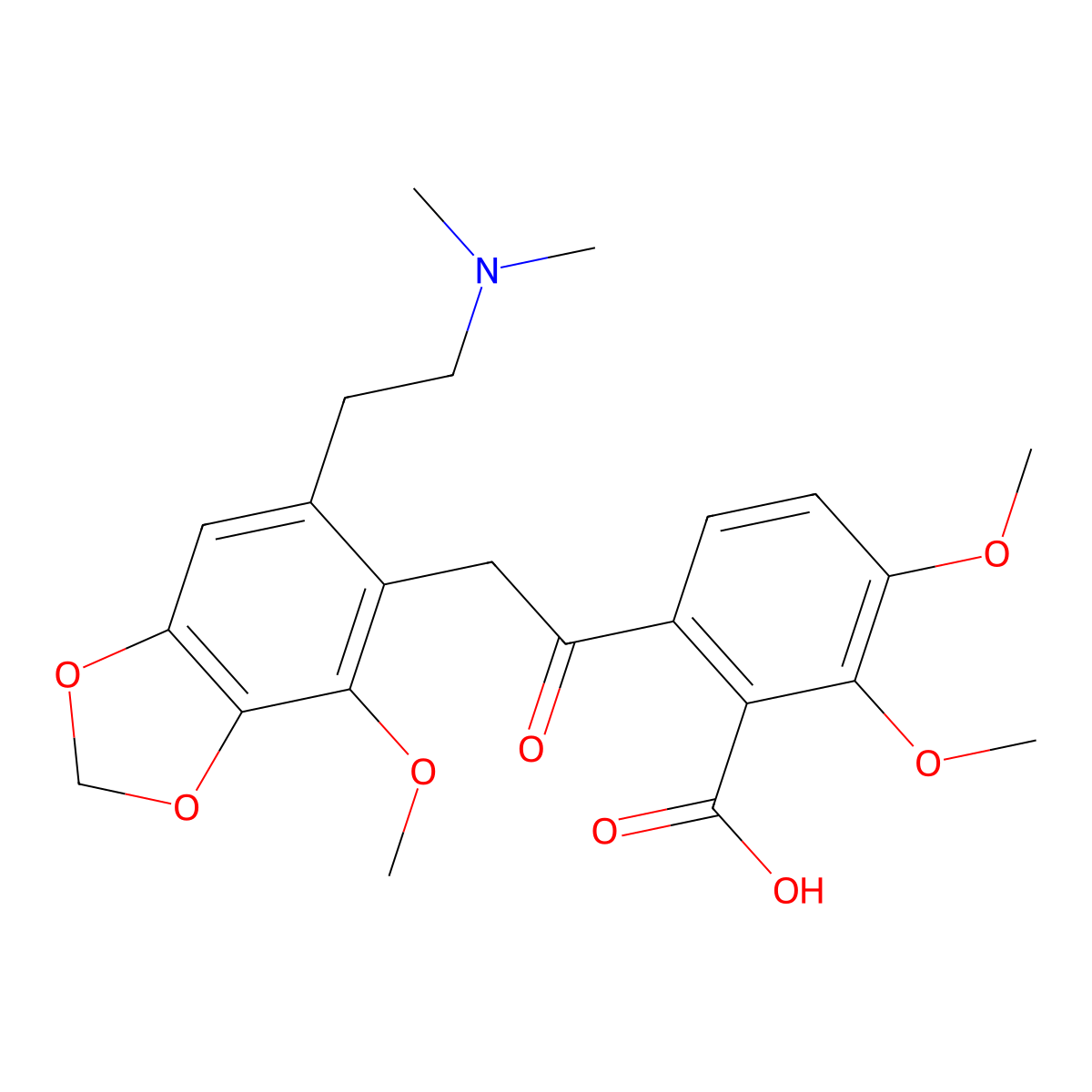 Narceine molecular structure, CAS 131-28-2