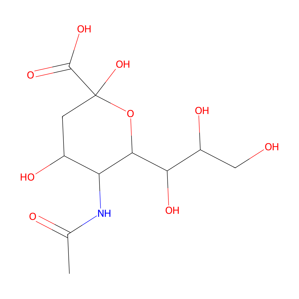 N-Acetyl-Neuraminic Acid molecular structure, CAS 131-48-6