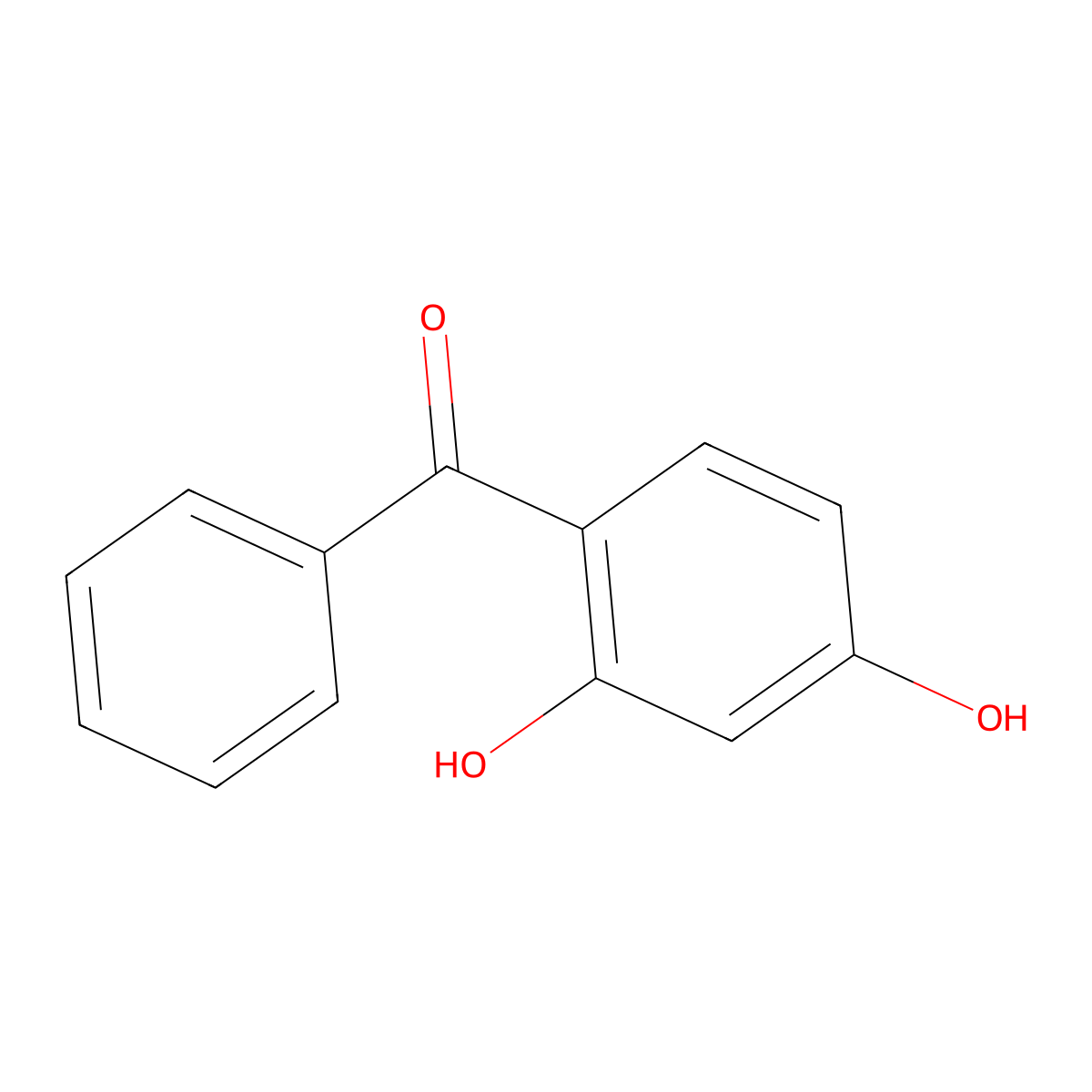 2,4-Dihydroxybenzophenone molecular structure, CAS 131-56-6