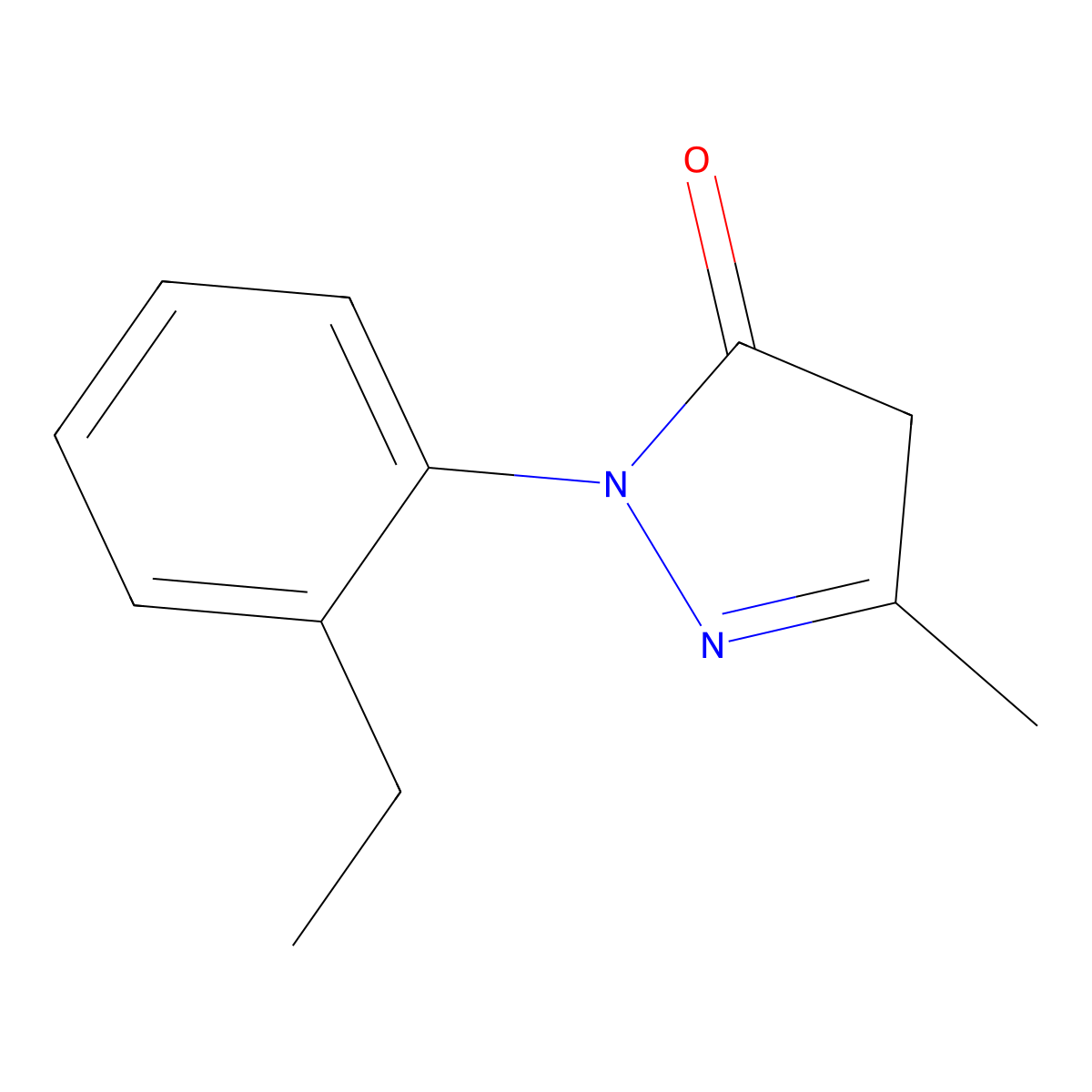 1-(o-Ethylphenyl)-3-methyl-2-pyrazolin-5-one molecular structure, CAS 131-65-7