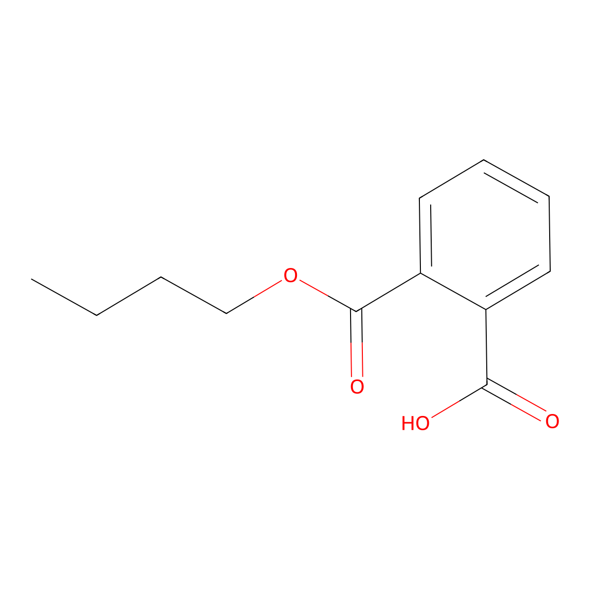 Monobutyl phthalate molecular structure, CAS 131-70-4