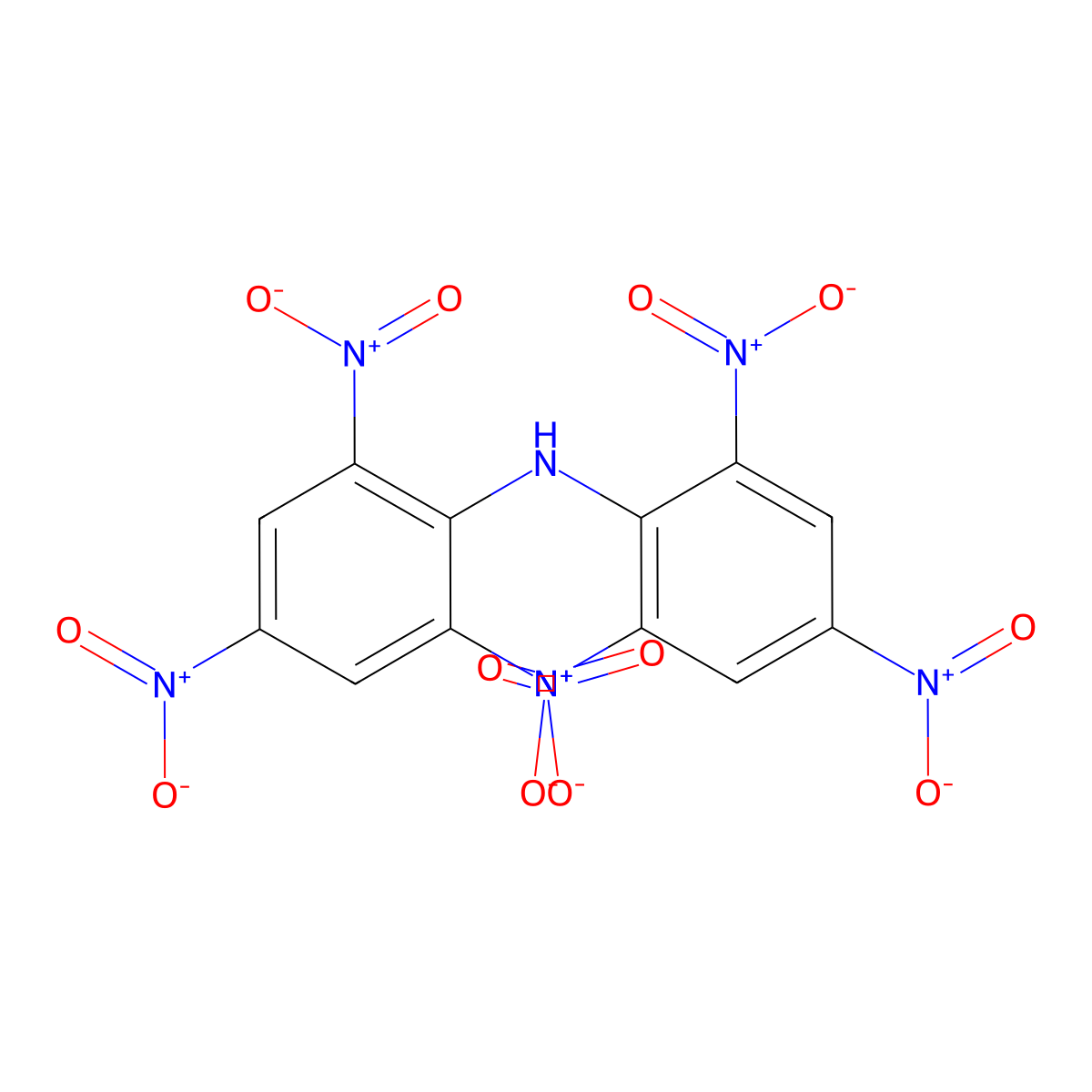 Dipicrylamine molecular structure, CAS 131-73-7