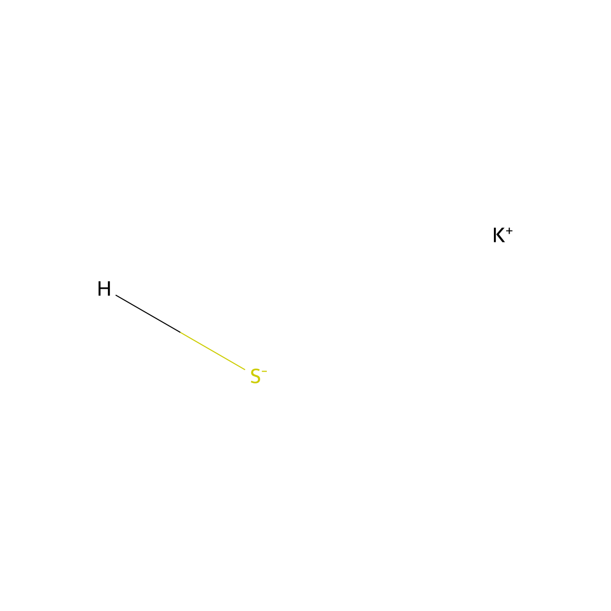Potassium bisulfide molecular structure, CAS 1310-61-8