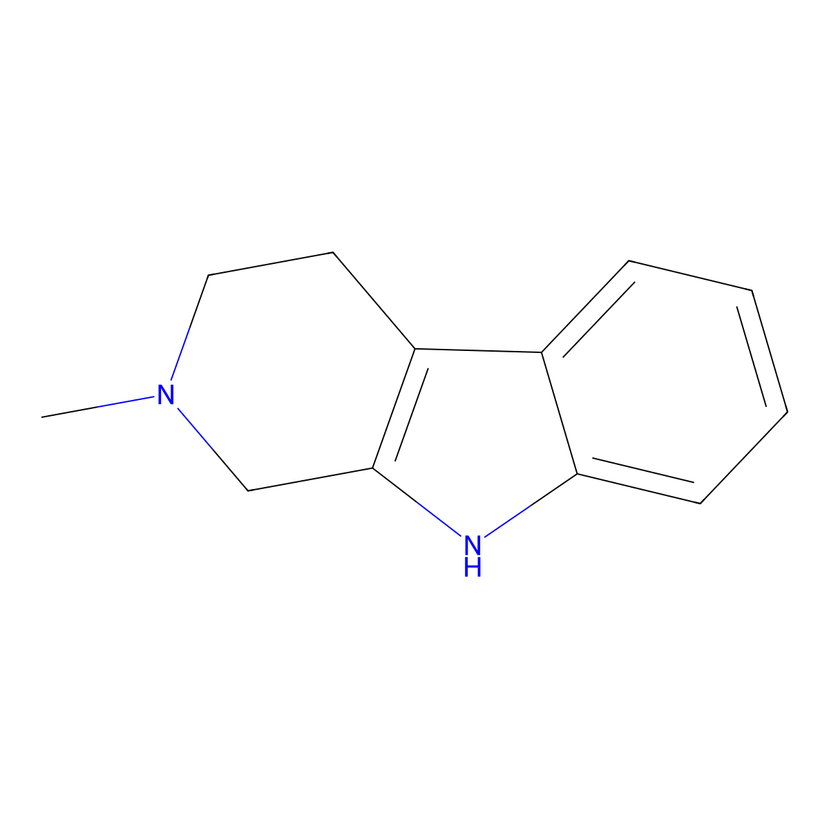 2-Methyl-1,2,3,4-tetrahydro-beta-carboline molecular structure, CAS 13100-00-0