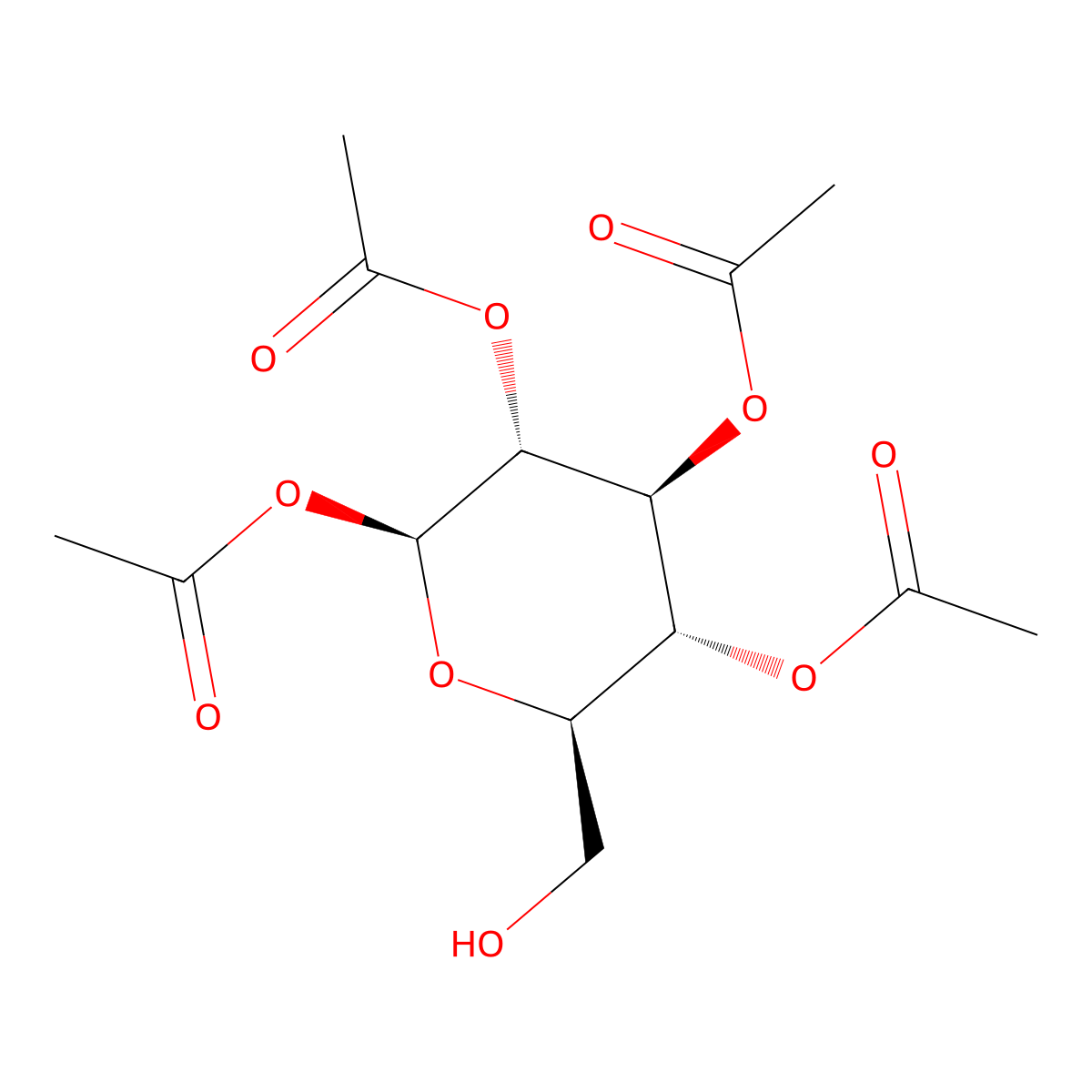 beta-D-Glucopyranose, 1,2,3,4-tetraacetate molecular structure, CAS 13100-46-4