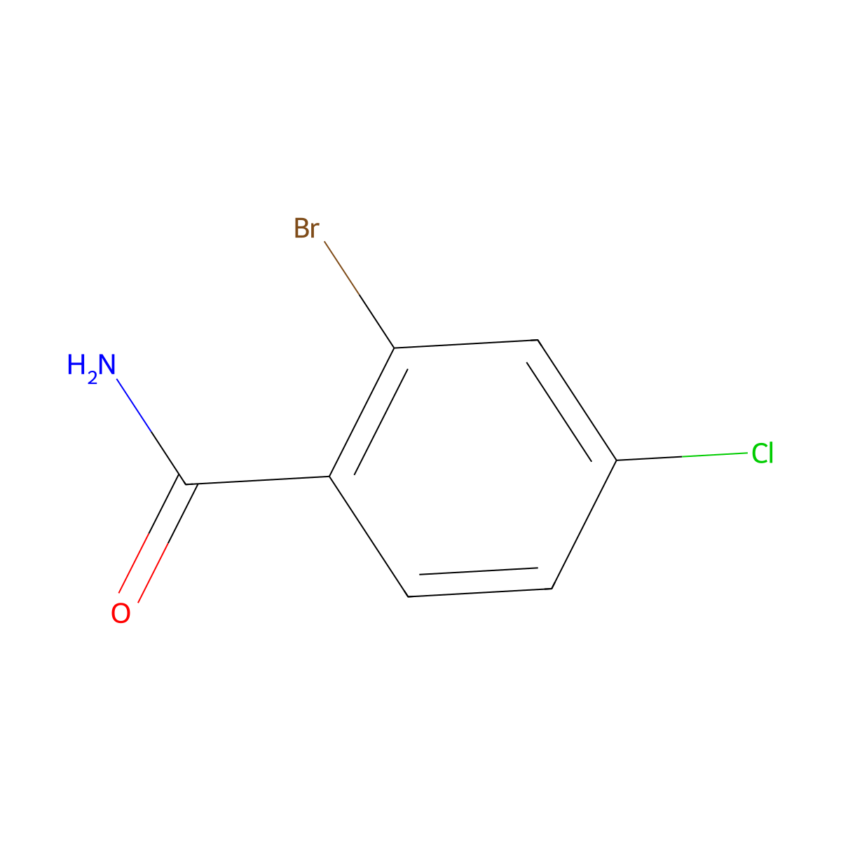 2-Bromo-4-chlorobenzamide molecular structure, CAS 131002-01-2